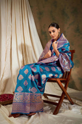 Womens Fashion Ethnic Blue Color Sarees-MLSHWSA1097BLU0ONE